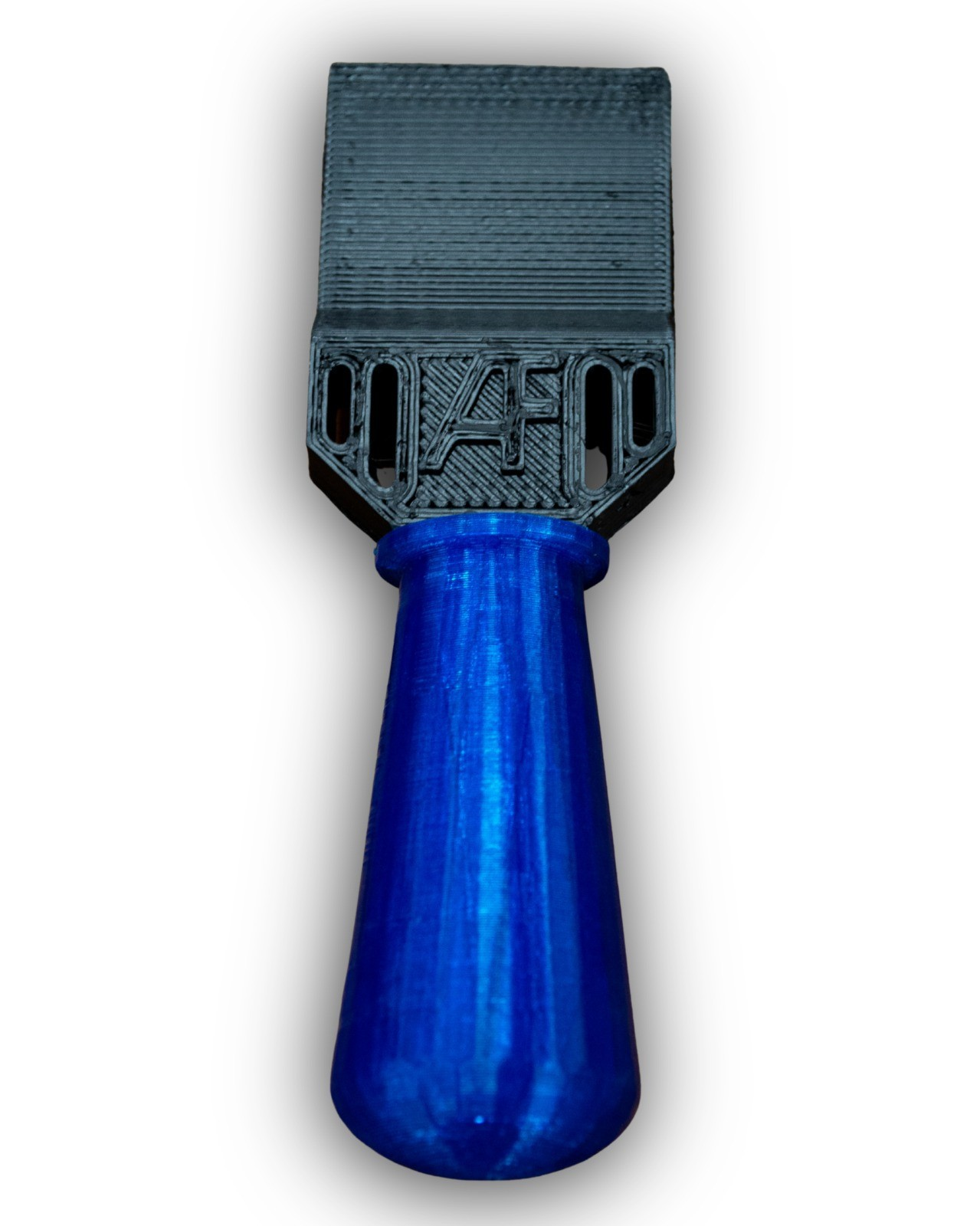 Raschietto stacca-pesi completo con manico blu e punta nera